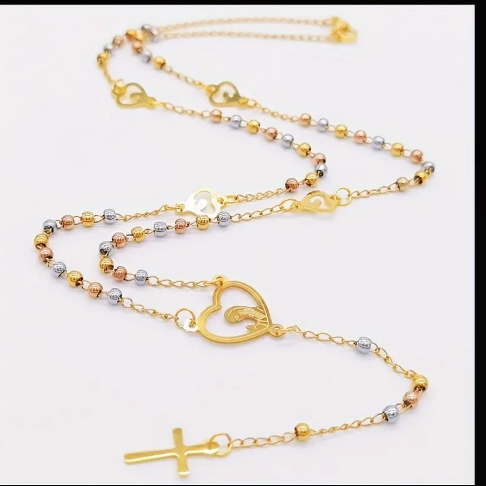 STAINLESS STEEL ROSARY NECKLACE
